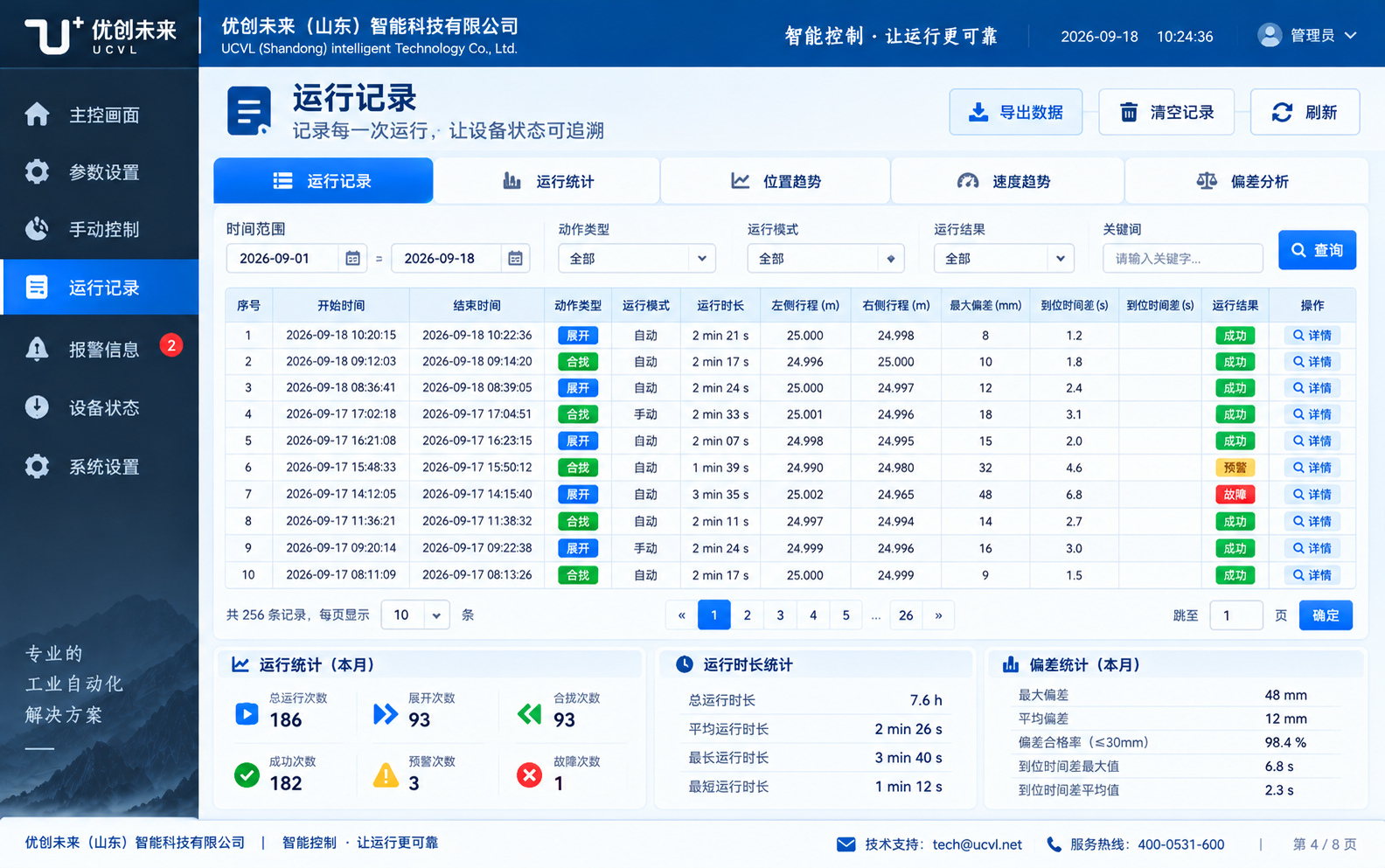 运行记录设计示意